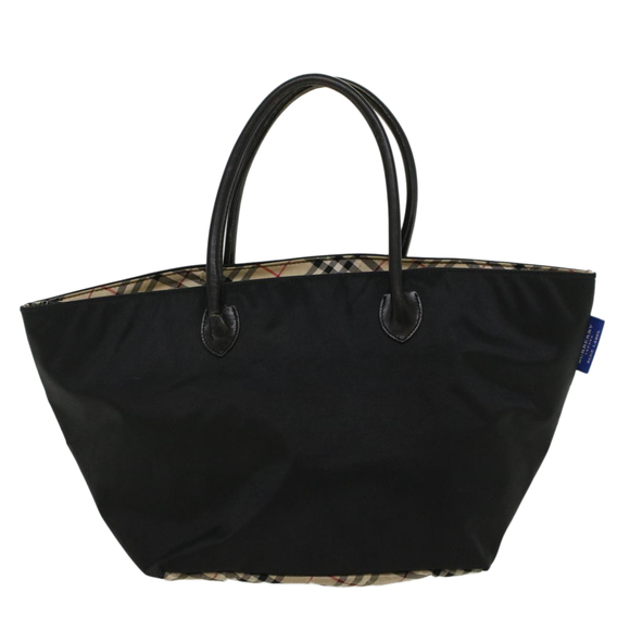 BURBERRY Nova Check Blue Label Hand Bag Nylon Leather Beige Brown Auth bs7887 - Picture 13 of 16